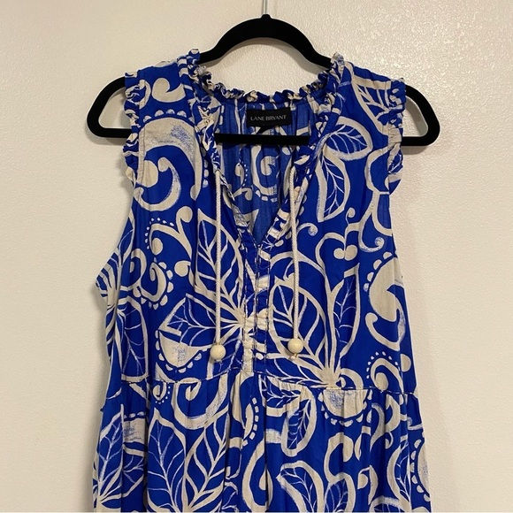 Lane Bryant Maxi Dress Blue White Size 18/20 - Picture 3 of 10